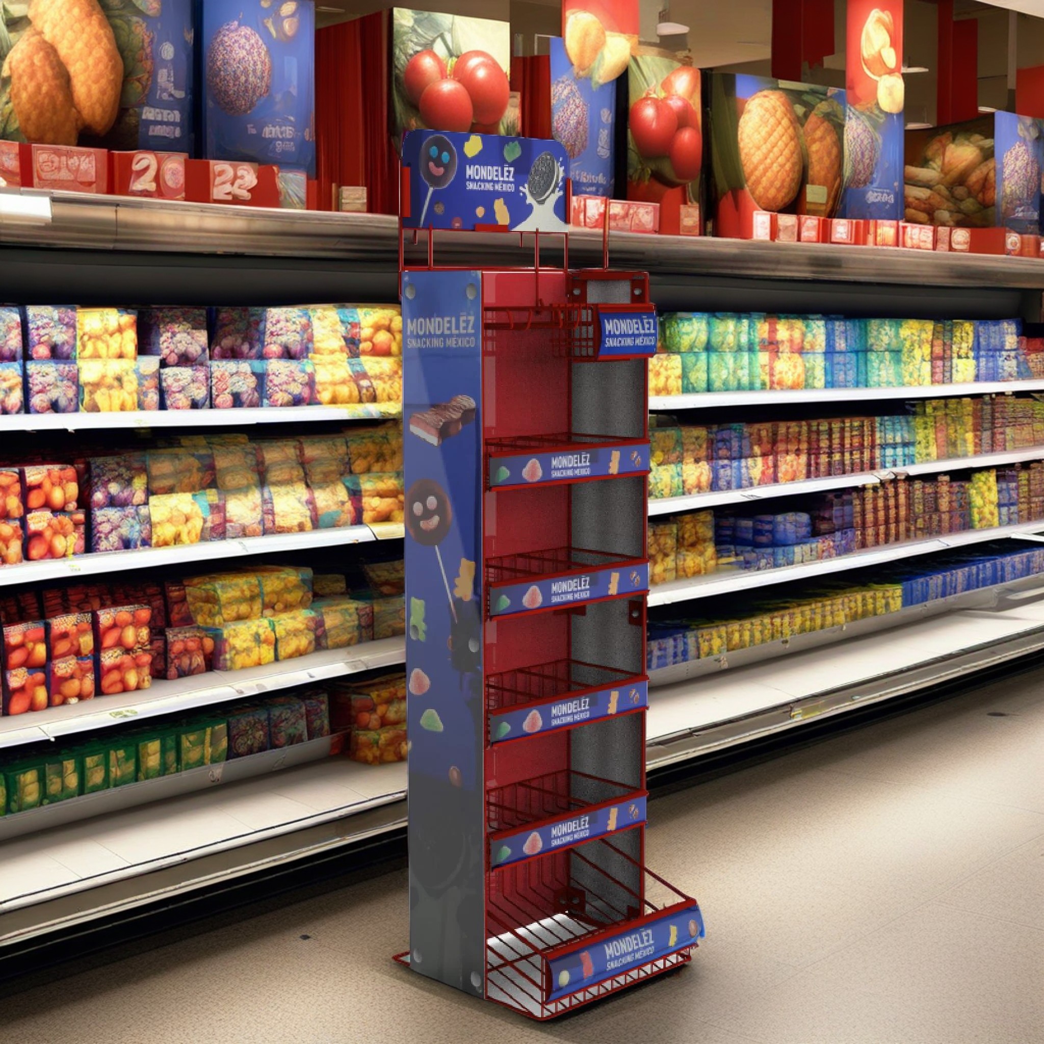 Apache Customized Metal Movable Roller Layer Snack Display Rack for Convenience Stores or Supermarkets — view 3
