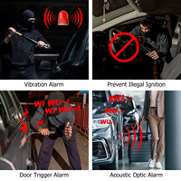 Système d'alarme de voiture avec démarrage à distance, contrôle moteur, fonction de communication vocale Sheriff, entrée sans clé, choc électrique, Canbus, PLC