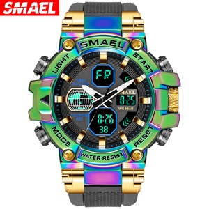 Montre numérique japonaise SMAEL 8027 pour homme, analogique-numérique, luxe, affichage LED, bracelet en caoutchouc, montres de sport pour homme - Product Image 3