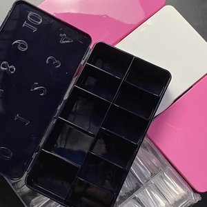 Private Label Custom Numbered Plastic Clear Transparent Black Pink Empty Nail Tip Box