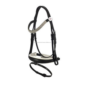 Brida de caballo ecuestre de alta calidad, banda de cejas de cristal, logotipo personalizado, costura elegante para montar - Product Image 1