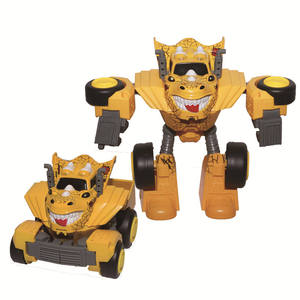 DIY Druckguss Spielzeug Cartoon Roboter Verformung Metall Touch Sensing Transform Roboter Auto Spielzeug mit leichter Musik für Kinder - Product Image 6