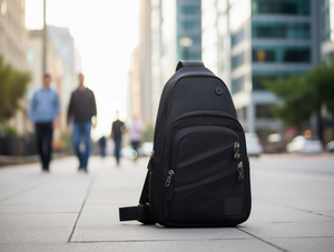 Borsa da petto in nylon per uomo e donna, impermeabile, per uso quotidiano, per tutte le stagioni, chiusura con cerniera M112013L - Product Image 2