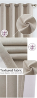Rideaux en lin à plis ondulés modernes, voilages naturels, draperies ondulées, traitements de fenêtres sur mesure pour salon