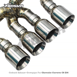Custom Catback Exhaust Downpipe With <b>Catalyst</b> for Chevrolet CORVETTE C8 Z06 2019-2025 Boska Titanium Exhaust Pipe Muffler System - Product Image 6