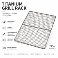 Grille de barbecue en titane ultralégère pour camping, maille de cuisson portable, ustensile de cuisine épaissi pour pique-nique et équipement de camping en extérieur