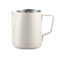 Cangkir Latte Mulut Lancip Tebal Bahan Stainless Steel 304 350ml Desain Minimalis Pembuat Busa Susu Profesional untuk Mesin Kopi