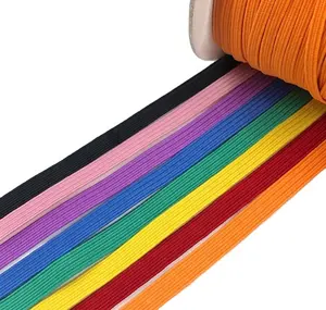 Bandes élastiques plates en polyester pour sous-vêtements, pièces, cordes élastiques en caoutchouc solides, rondes