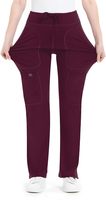 Pantalon de gommage Cargo à jambe droite pour femme 5 poches 87% Nylon 13% Spandex Rayonne Tricoté Stretch Yoga Pantalon