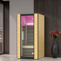 Salle de sauna infrarouge moderne pour 1 personne avec une puissance de 6 kW et un panneau de commande informatique doté d'une fonction infrarouge lointain