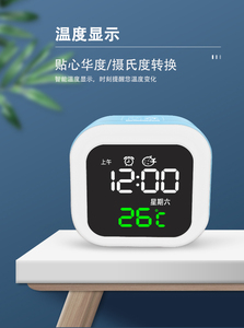 Intelligence Voice Control Electronic LED Digital Luminous Small Alarm <strong>Clock</strong> USB Plug-in <strong>Bedside</strong> 2023 Creative Mirror Desk <strong>Clock</strong> - Product Image 4