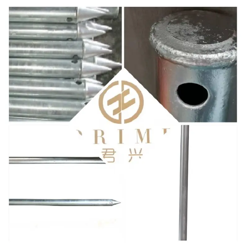 2.0m diameter 48*2.2mm Single pipe pile Hot galvanized steel pile ground earth screw pile temporary accessories of fence