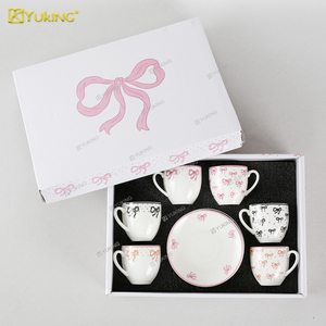 Ensemble de tasses à <span class=keywords><strong>café</strong></span> en céramique à motif papillon de qualité supérieure |   Boisson au lait multi-usage pour le petit-déjeuner et le thé de l'après-midi à la maison - Product Image 2