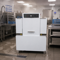 Lave-vaisselle commercial haute capacité, type convoyeur, en acier inoxydable 304, 500 assiettes/heure, pour cuisine centrale et restauration