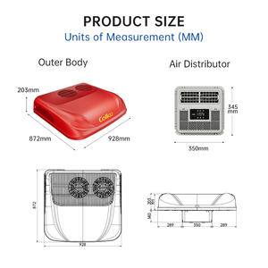 <span class=keywords><strong>Climatiseur</strong></span> de toit Colku à double ventilateur 24V DC pour camping-car, caravane, camion, véhicule - Product Image 2