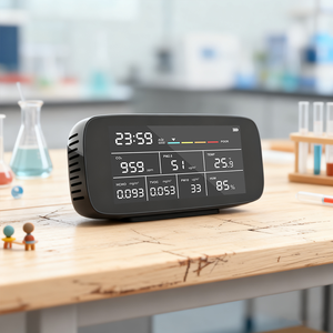 Nhà máy cung cấp trực tiếp LCD hiển thị chất lượng không khí màn hình với CO2 nhiệt độ độ ẩm cảm biến phân tích khí cho nhà và văn phòng - Product Image 4