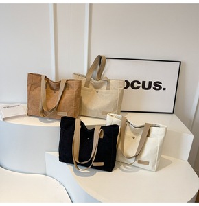 Sacs d'école en velours côtelé 2024, sacs à <span class=keywords><strong>main</strong></span> pour femmes, grands sacs à <span class=keywords><strong>main</strong></span> de haute qualité, sacs fourre-tout tendance pour femmes, sacs à bandoulière pour femmes - Product Image 2