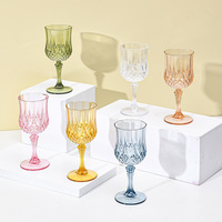 Fournitures pour fêtes et mariages de grande envergure, Verre à vin en plastique bleu vintage, Gobelet à vin de mariage