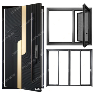 Cosyhouse Nguồn Nhà Máy Tùy Chỉnh Bằng Gỗ Cửa Ra Vào Và Cửa Sổ Từ Trung Quốc Bên Ngoài Bị Gãy Cầu Nhôm Cửa Ra Vào Và Cửa Sổ Cho Bất Động Sản - Product Image 5