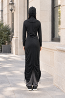 EVE048 Mode musulmane, burkini, robe longue élégante, couleur unie, à capuche, grande taille, robe ample, abaya islamique, maillot de bain pour femmes musulmanes