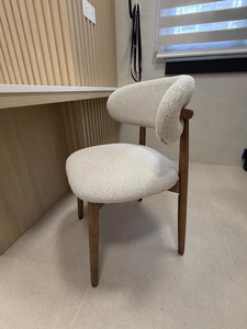 Chaises de salle à manger modernes nordiques <span class=keywords><strong>en</strong></span> bois avec dossier <span class=keywords><strong>en</strong></span> <span class=keywords><strong>tissu</strong></span> de coton et lin, ergonomiques, écologiques, <span class=keywords><strong>pour</strong></span> la maison, le bureau, le parc, l'hôtel, le salon - Product Image 3