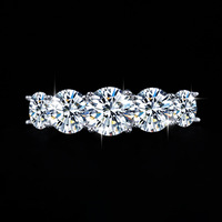 5 pièces D couleur S925 argent Sterling femmes alliance 3.6 Ct VVS Moissanite bague de fiançailles