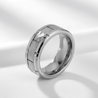 Bagues en carbure de tungstène martelé plaqué argent 8 mm, ajustement confortable, unisexe, pour mariage, anniversaire, fêtes, cadeau, vente en gros