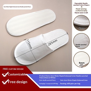 Chaussons jetables antidérapants et respirants pour <span class=keywords><strong>hôtel</strong></span>, moulage monobloc, écologiques et biodégradables - Product Image 3