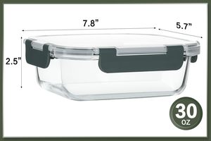 Nouveau design 2025 – Contenant alimentaire en verre pressé micro-ondable avec couvercle verrouillable, haute qualité, idéal pour la rentrée scolaire et la cuisine - Product Image 2