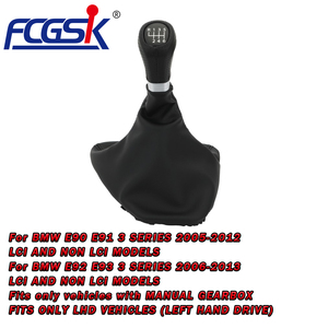 Pommeau de levier de vitesse manuel 5/6 vitesses noir LHD pour BMW E90 E91 E92 avec soufflet en cuir et accessoires - Product Image 2