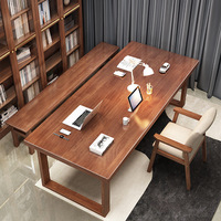 Bureau d'étude moderne en bois massif double/triple avec étagère, idéal pour la maison, la chambre, le bureau, l'ordinateur, l'étude ou comme table de jeu