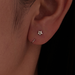 Pendientes Star Huggie de aleación chapada en plata, joyería de moda unisex linda - Product Image 5