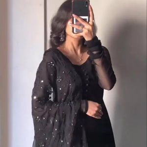 Faux GeorgetteปักชุดDupattaชุดใหม่อินเดียDesignerชุดผู้หญิงและเด็กผู้หญิงPartywearงานรื่นเริงReadymadeเย็บ - Product Image 1