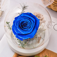 Tanabata Valentinstag Geschenk Ewiges Leben Blumenstrauß Rote Rose Glasabdeckung Dekoration Geschenkbox Staubschutz Simulationsblume