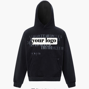 Trendy Brand Hip Hop Hoodie Unisex Retro Gradient Custom <b>Slogan</b> Print Oversized Distressed Hooded <b>Sweatshirt</b> - Product Image 6