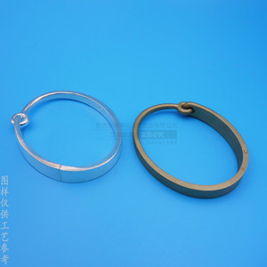 Custom Metal <b>Bangle</b> Bracelet <b>Copper</b> Alloy Geometric Design Open Top Split Clasp Gift Jewelry - Product Image 2