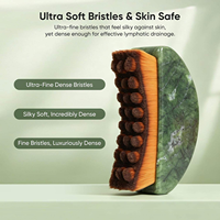 Pinceaux de contour lymphatique et ensemble Gua Sha en jade 2-en-1, outils faciaux en jade pour le drainage lymphatique