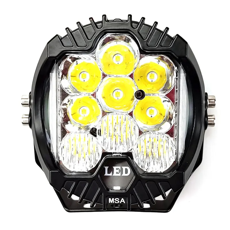 Lampu kerja LED, baru 5-inch75w pencahayaan tiga sisi forWrangler kendaraan off-road pickup truk modifikasi lampu depan bumper