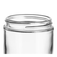 Pot en verre transparent rond de 6oz avec couvercle en plastique Bocaux Cosmetiques Verre 63/400 bouteilles claires pour les soins de la peau