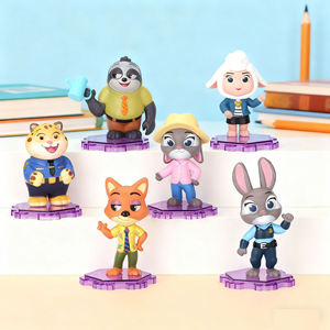 Set de Figuras Sorpresa de Zootopia con 6 Personajes en Posiciones Sentadas, Colección Encantadora, Adorno de Zootopia, Lindo Juguete de Anime - Product Image 2