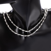 Collier chaîne torsadée en acier inoxydable unisexe 55 cm, bijoux de mode, colliers polis, bijoux personnalisés, vente en gros