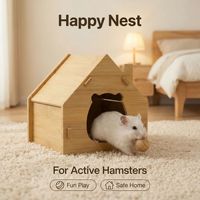 Maison et cachette en bambou pour hamster, petite villa imperméable pour hamster syrien, abri pour petits animaux