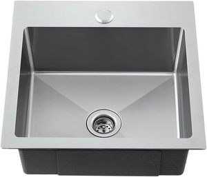 <span class=keywords><strong>Lavabo</strong></span> da <span class=keywords><strong>Bagno</strong></span> 15x15 Pollici con Foro di Scarico da 2 Pollici, in Acciaio Inox 304, Fatto a Mano, da Incasso, <span class=keywords><strong>per</strong></span> Bar, <span class=keywords><strong>Camper</strong></span>, Finitura Spazzolata, Facile da Pulire, Prodotto in Cina, Senza Marca - Product Image 1