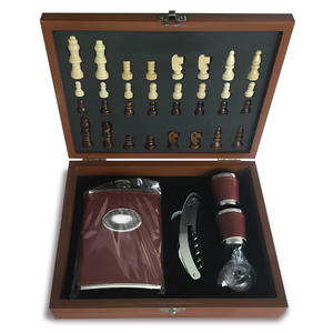 LATROU Usine Prix Gros En Vrac Cercueil Brun Whisky Petacas Flacon d'<span class=keywords><strong>alcool</strong></span> homme avec 2 verres à liqueur - Product Image 3