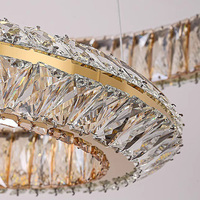 Lustres sur mesure pour hôtel, grands lustres à anneaux, plafonds hauts, luminaires suspendus de luxe, lampes LED pour escalier, lustre rond moderne en cristal K9