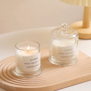Pots de bougie en verre cristal en forme de cloche ronde claire cire de soja parfumée pour mariage <span class=keywords><strong>d</strong></span>écor de noël avec couvercle en <span class=keywords><strong>d</strong></span>ôme de verre - Product Image 5