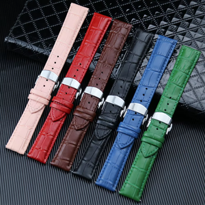 Correa de <span class=keywords><strong>Reloj</strong></span> de Cuero Genuino de Liberación Rápida 2026 con Hebilla de Mariposa, Accesorios y Repuestos en Verde, Azul y Morado - Product Image 3