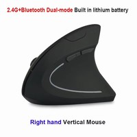 Mouse Vertikal Tangan Kanan 3D Ergonomis Nirkabel Mode BT+ 2.4G Mouse Komputer PC Mouse Gaming Baterai Isi Ulang