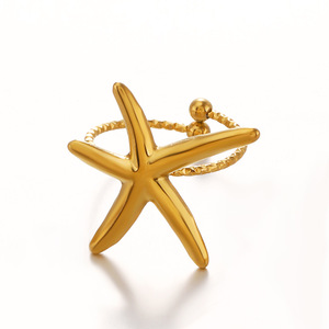 Anillo Abierto de Estrella de Mar, Diseño Exclusivo, Moda Europea y Americana, Tendencia para Viajes a la Playa, Anillo de Estrella de Mar de Acero Inoxidable al por Mayor - Product Image 5