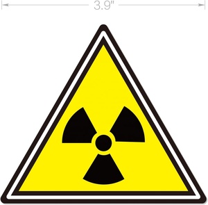 2024 Hot Bán Bức Xạ Nguy Hiểm Nguy Hiểm Cảnh Báo Tam Giác Sticker Sign-Tự Dính Peel Và Stick Vinyl Decal 3.94X3.94 Inch - Product Image 2